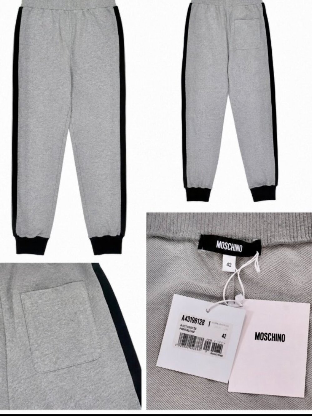Moschino NWT Grey Marl-Effect Track Pants Size 40 / US 6 but runs small (2-4)